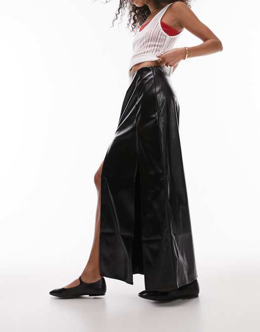 Topshop shop vinyl skirt