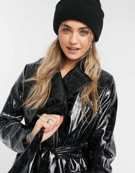 Vinyl puffer jacket on sale topshop