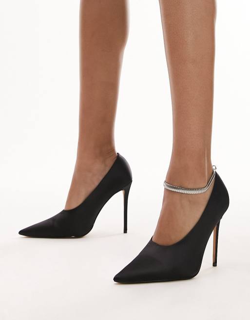 Black high vamp court shoes hotsell