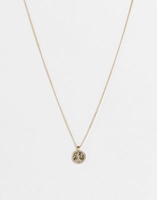 Topshop Virgo crystal pendant necklace in gold