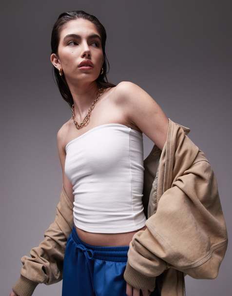 Topshop – Vit bandeau-topp - view 1