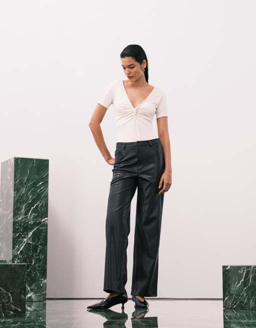 Topshop – Vit body i jersey med snurrad detalj framtill, 3 av 4