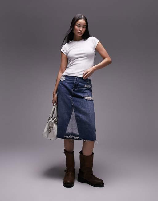 Topshop – Vit t-shirt i pointelle med spets, 2 av 4
