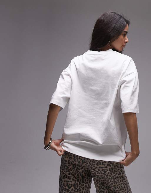 Topshop – Vit t-shirt med Milano-tryck, 3 av 4