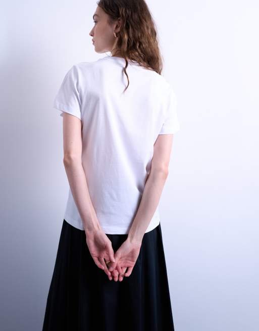 Topshop – Vit, vardaglig t-shirt med 'Santorini'-tryck, 4 av 4