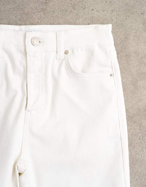Topshop – Vita capribyxor med hög midja, 6 av 7