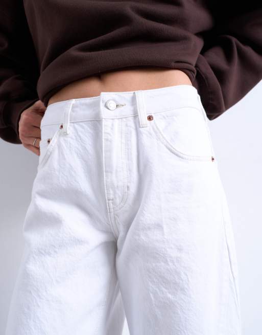 Topshop – Vita jeans med medelhög midja och barrelben, 4 av 8