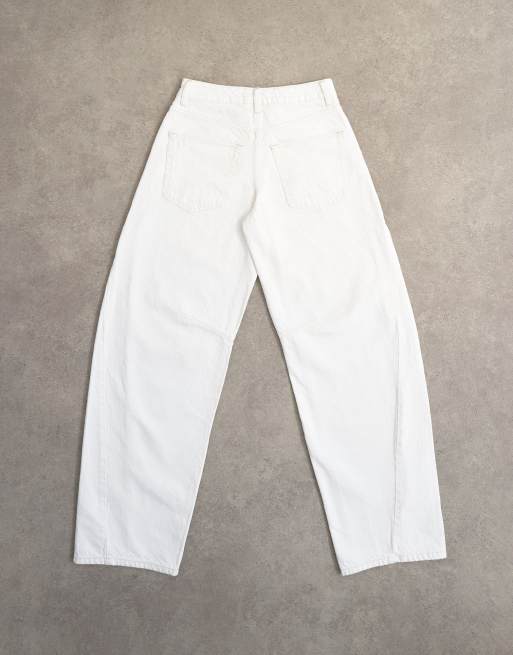 Topshop – Vita jeans med medelhög midja och barrelben, 8 av 8
