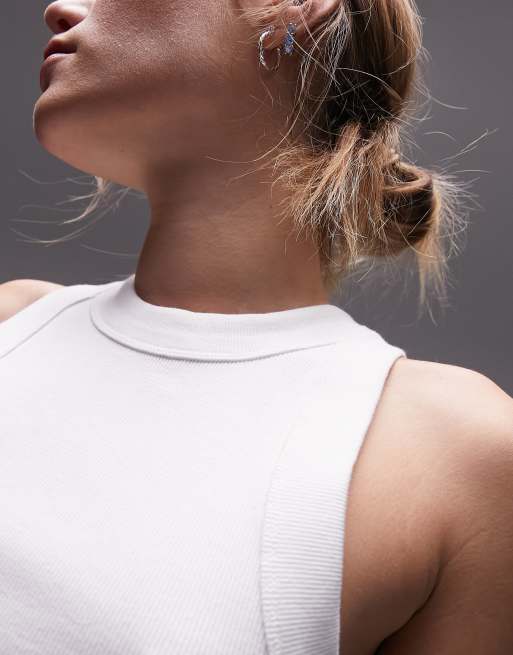Topshop – Vitt, ribbat linne med brottarringning, 2 av 4