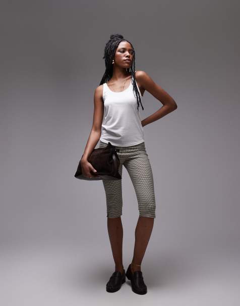 Topshop – Vitt, slouchy linne med djup halsringning - view 1