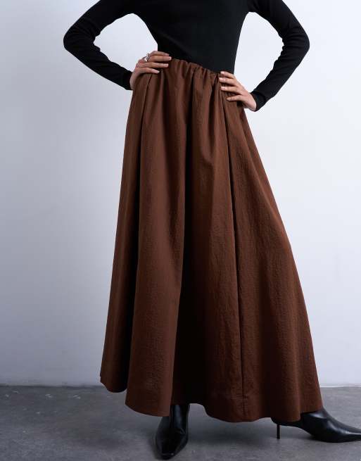 Topshop - Volle maxi-rok in bruin met zwarte strepen, 2 van 5