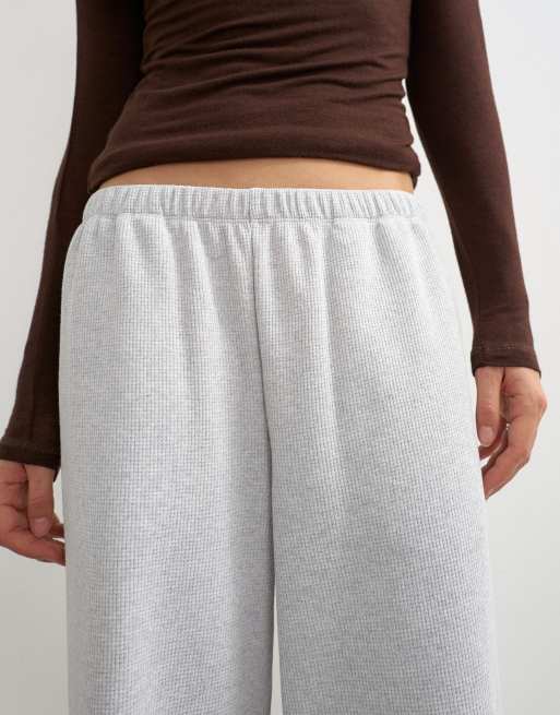 Topshop waffle-joggingbukser med lige ben i grå, 4 af 5