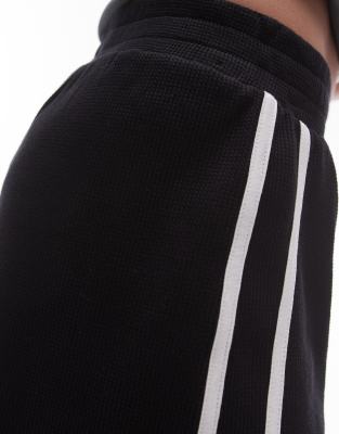 Topshop waffle short in black