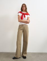 Topshop waistbandless jean in beige