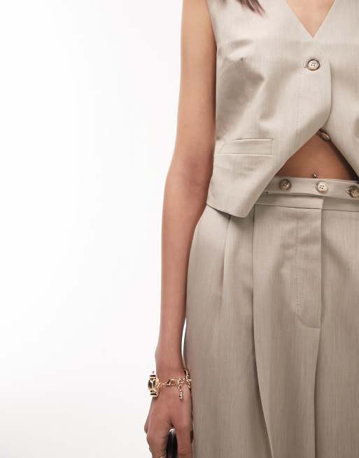 Topshop waistcoat in beige marl, 4 of 4