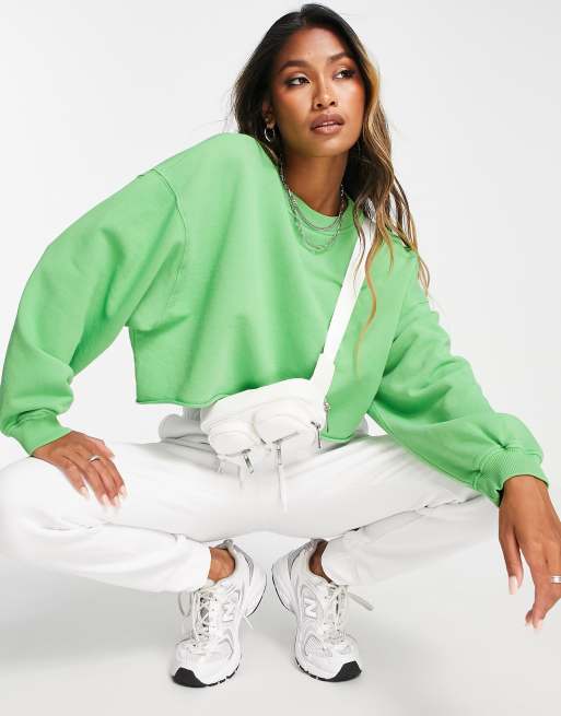 Green 2025 cropped sweatshirt