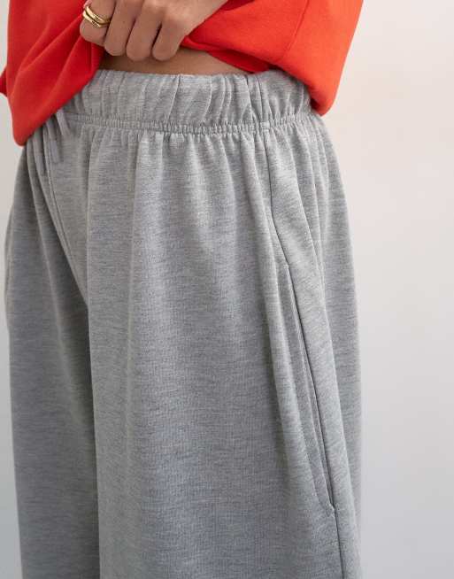 Topshop washed longline tie detail shorts in grey marl, 5 of 5