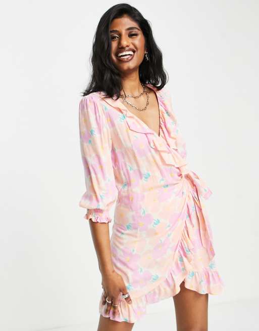 Topshop wrap 2025 mini dress