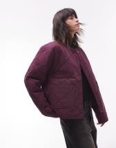 Topshop casual quilted liner jacket in sage