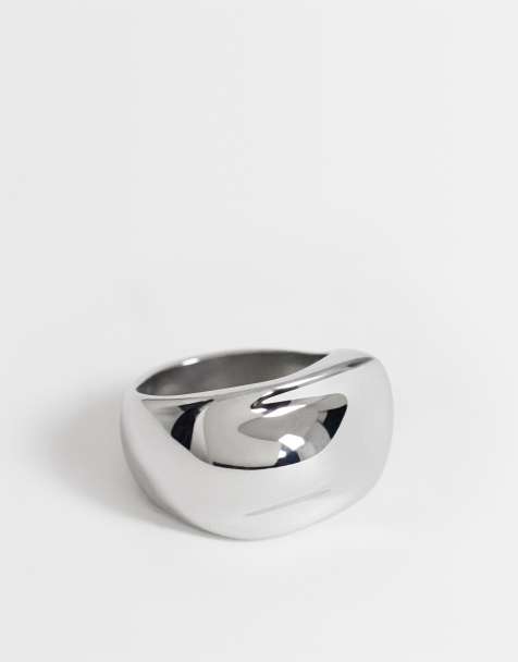 Topshop wasserfester Edelstahlring in Gold - view 1