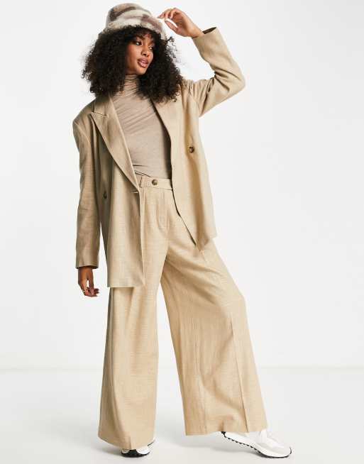 Topshop - Weekend - Blazer in lino color neutro