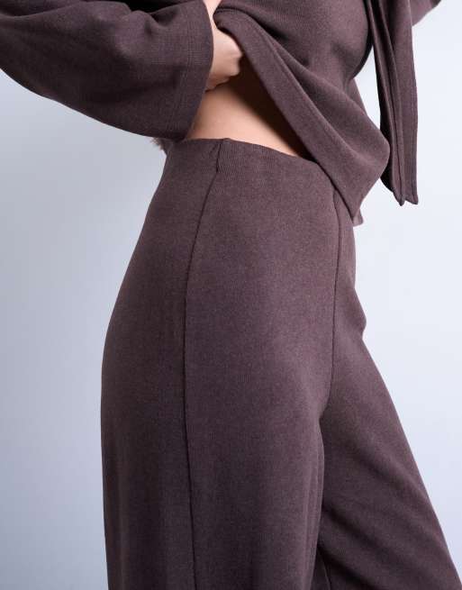 Topshop – Weiche Hose in Schokobraun mit weitem Bein, Kombiteil, 4 von 5