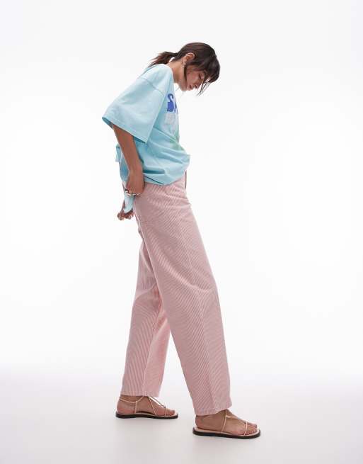 Topshop – Weite Jeans mit roten Streifen und hohem Bund , 4 von 5