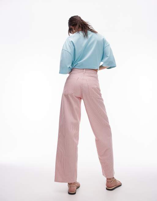 Topshop – Weite Jeans mit roten Streifen und hohem Bund , 5 von 5