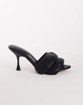 Topshop Wendy looped fringe heeled sandal in black
