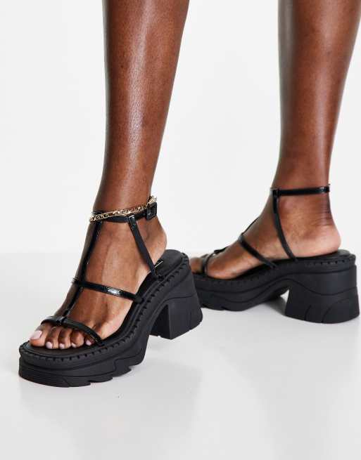 Black chunky best sale sandals topshop