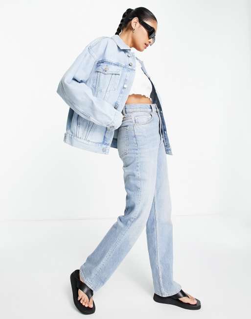 western oversized denim jacket in bleach ASOS