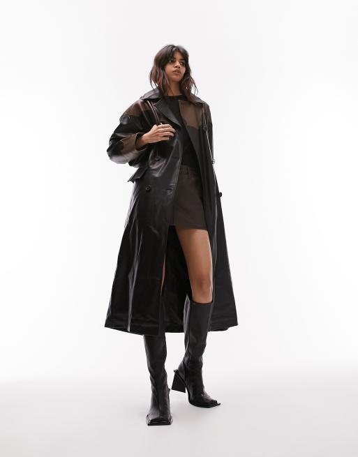 Black western shop trench coat