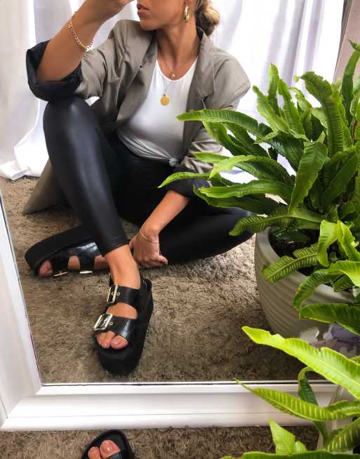 Topshop wet look leggings in black