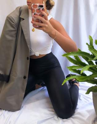 topshop wet look jeans