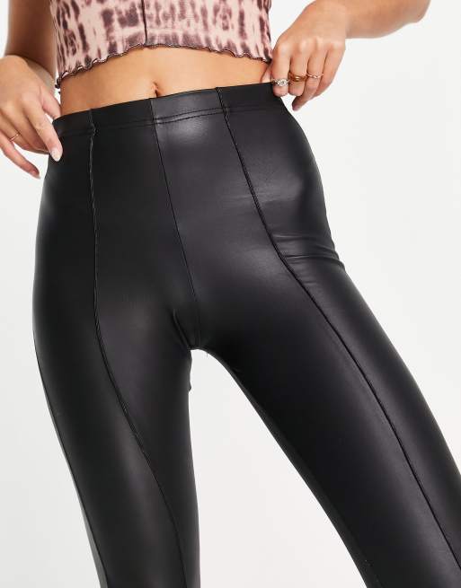 TopShop wet look leggings in Preto