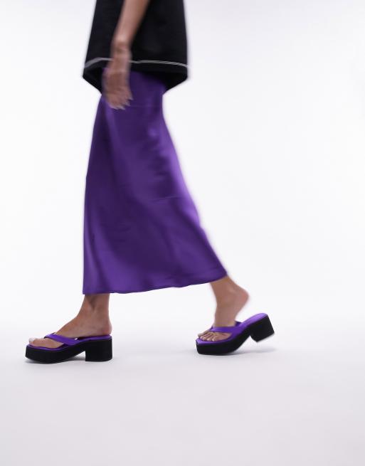 Topshop – Whisper – Lila, grova platåsandaler med tårem, 3 av 4