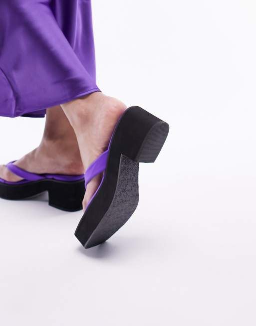 Topshop - Whisper - Teensandalen met dikke plateauzool in paars, 4 van 4