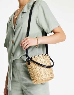 Topshop wicker bucket bag