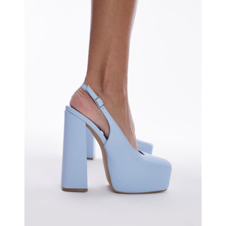 Light blue shop platform shoes