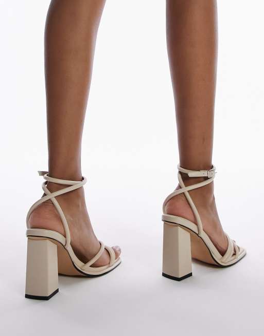 White two part outlet heels