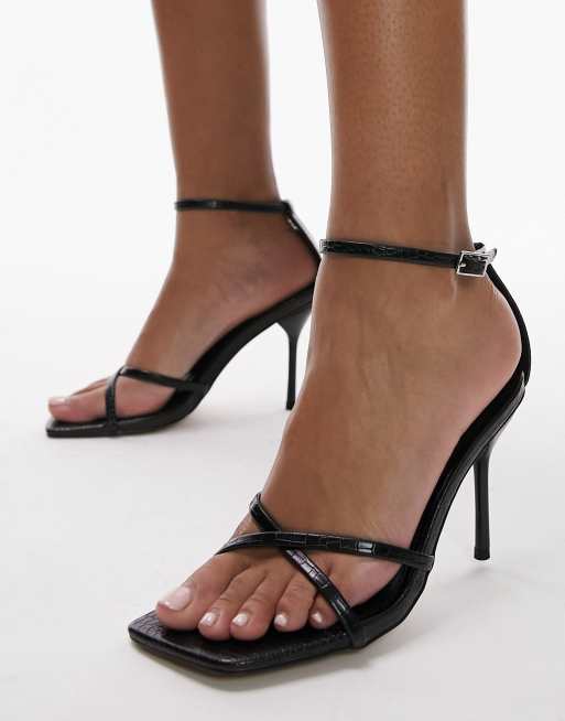 Topshop black shop heeled sandals