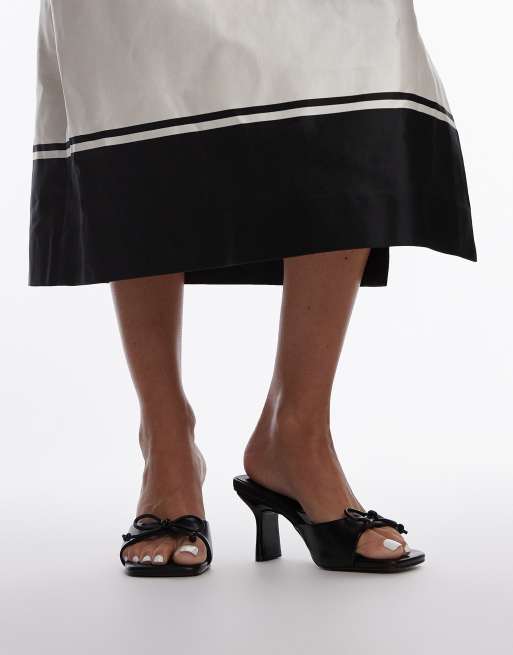 Topshop Wide Fit - Gem - Mules à talon et nœud - Noir, 4 de 4