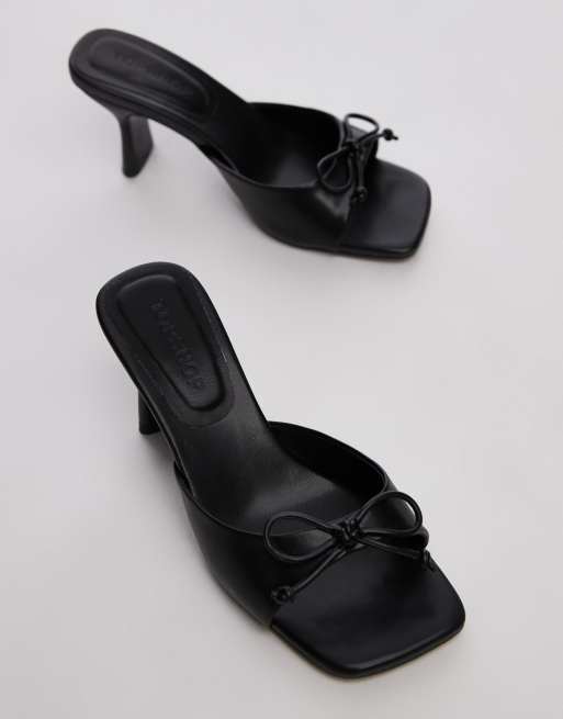 Topshop Wide Fit – Gem – Mules in Schwarz mit Absatz und Schleifendetail, weite Passform, 2 von 4
