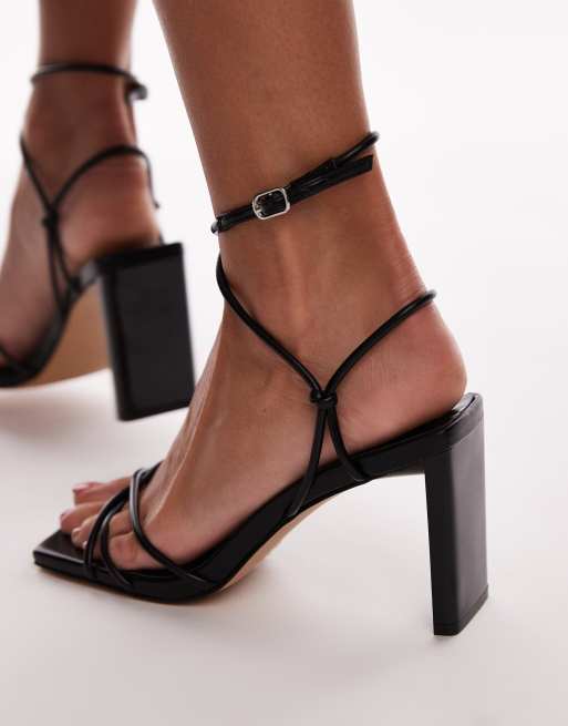 Black 2 strap heels best sale