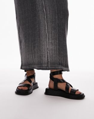 Topshop Wide Fit Jasmine chunky sandal in black