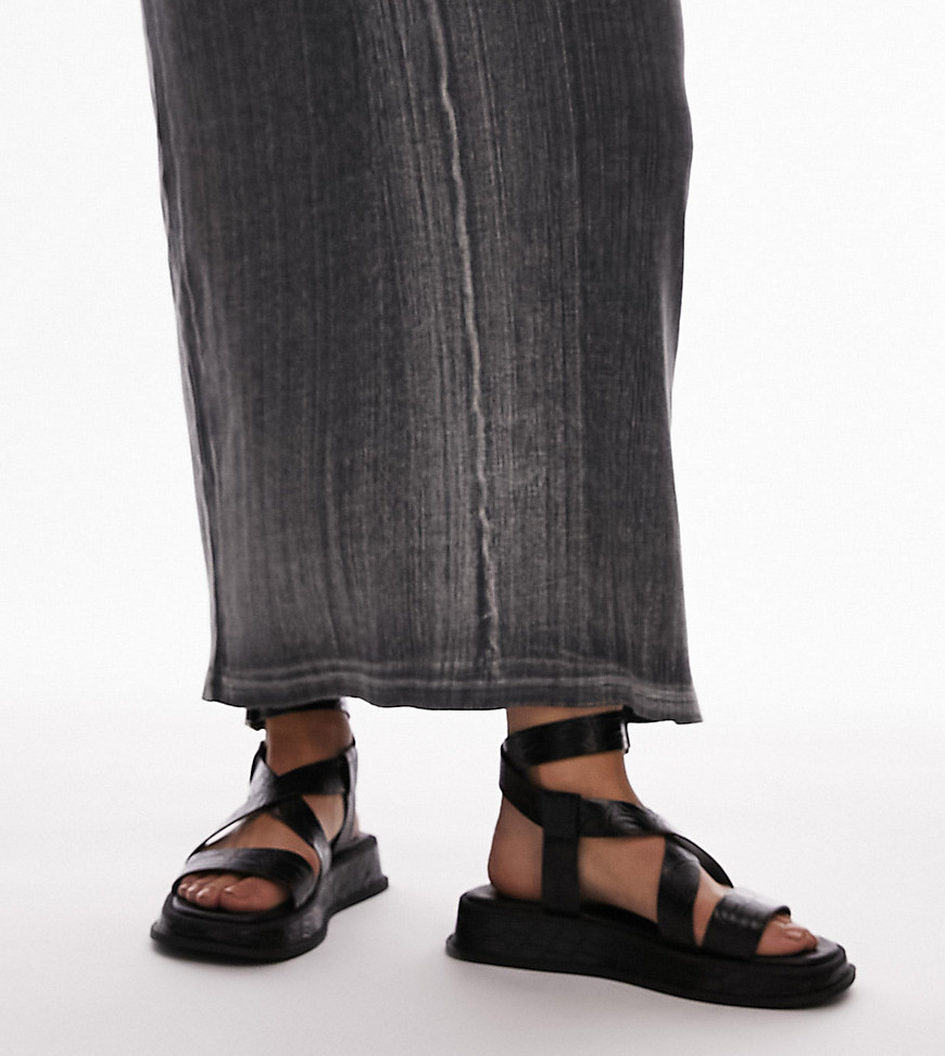 Topshop Wide Fit Jasmine chunky sandal in black