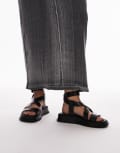 Topshop Wide Fit Jasmine chunky sandals in black