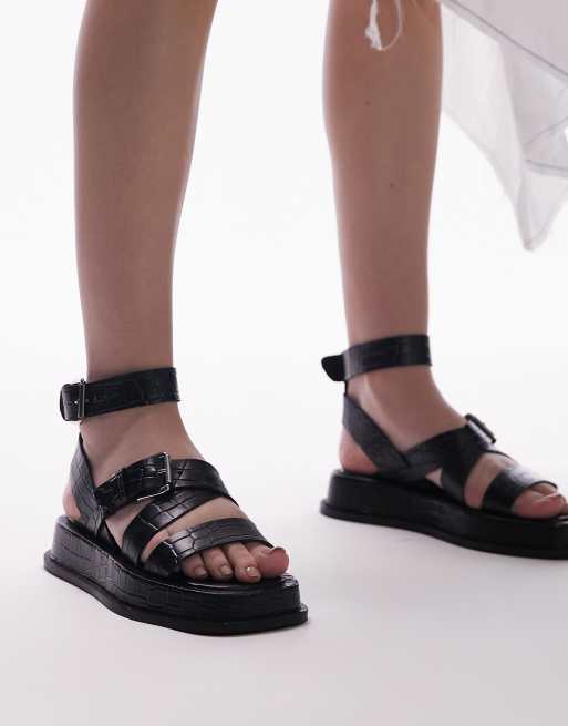 Black chunky best sale sandals topshop