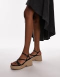 Topshop Wide Fit Jess espadrille wedges in black