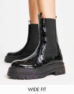 Fit Kiki Pull Boot In Black Croc | ModeSens